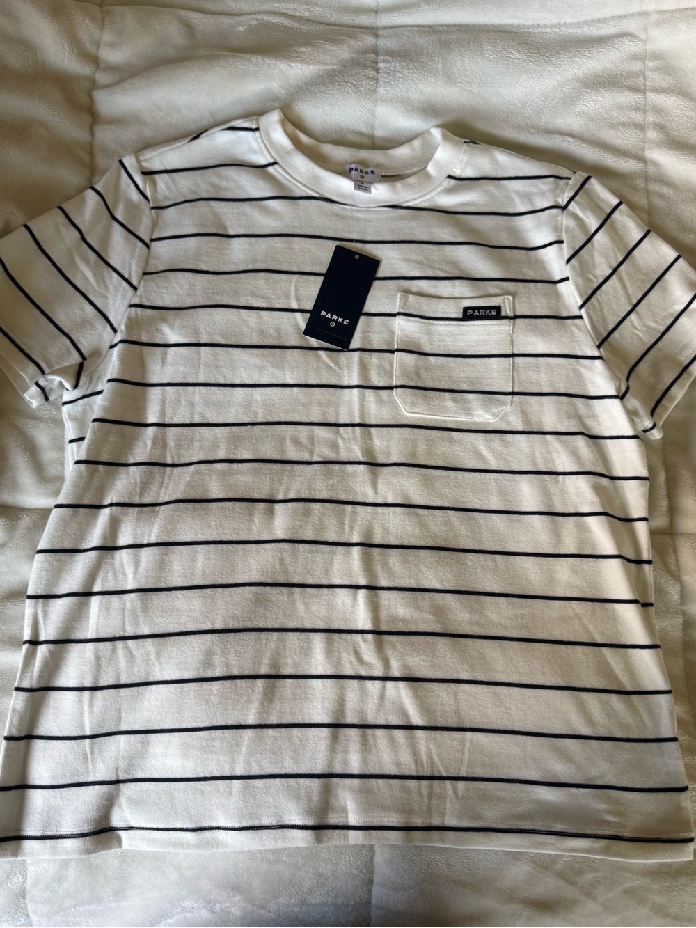 PARKE x target navy striped shirt M